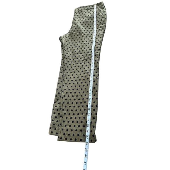 Boden Green Blue Polka Dot Wool Work Office Straight Leg Dress Pants Size 12 - Picture 12 of 12